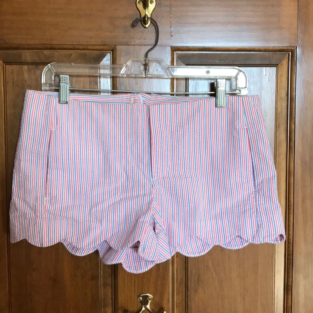 Lilly Pulitzer scalloped seersucker shorts